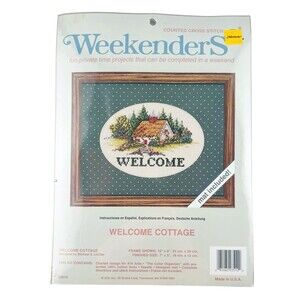 WEEKENDERS COUNTED CROSS STITCH KIT WELCOME COTTAGE 03510 7” X 5” NEW
